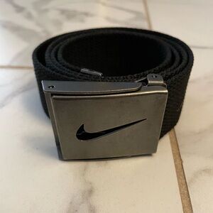 Nike Black Men's Belt with Silver Buckle